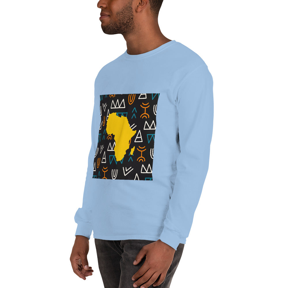 Virgil Tribal Africa Map Cotton Long-Sleeve Fall T-shirt