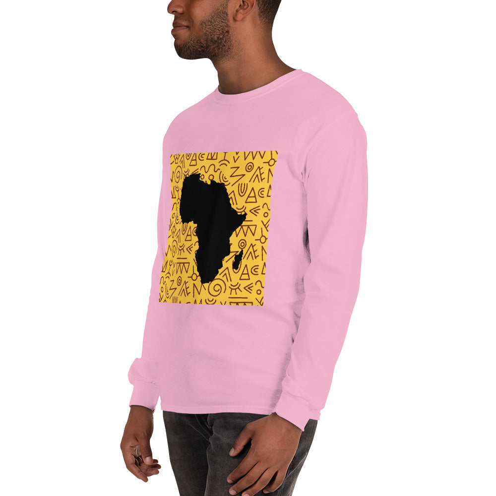 Trevor Tribal Africa Map Cotton Long-Sleeve Fall Tshirt