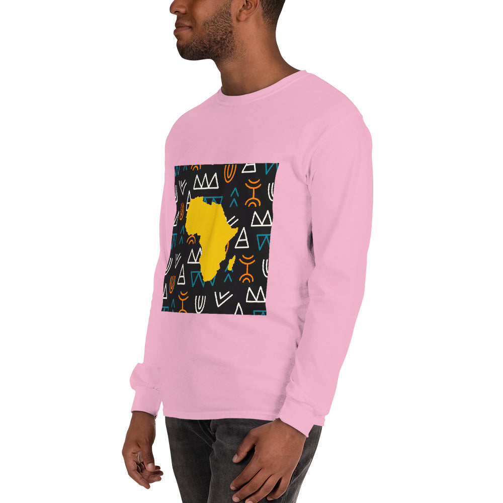 Virgil Tribal Africa Map Cotton Long-Sleeve Fall T-shirt