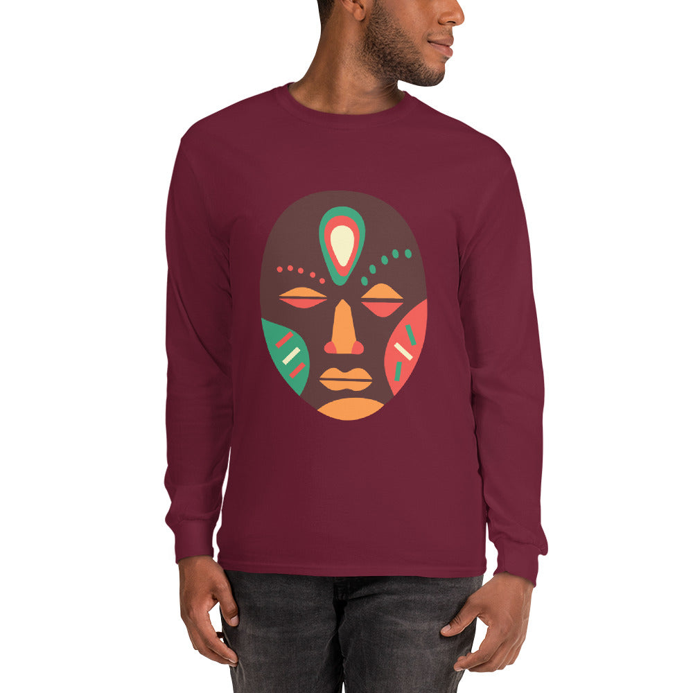 Ojuju Tribal Maskhead Longsleeve Cotton Fall Tshirt