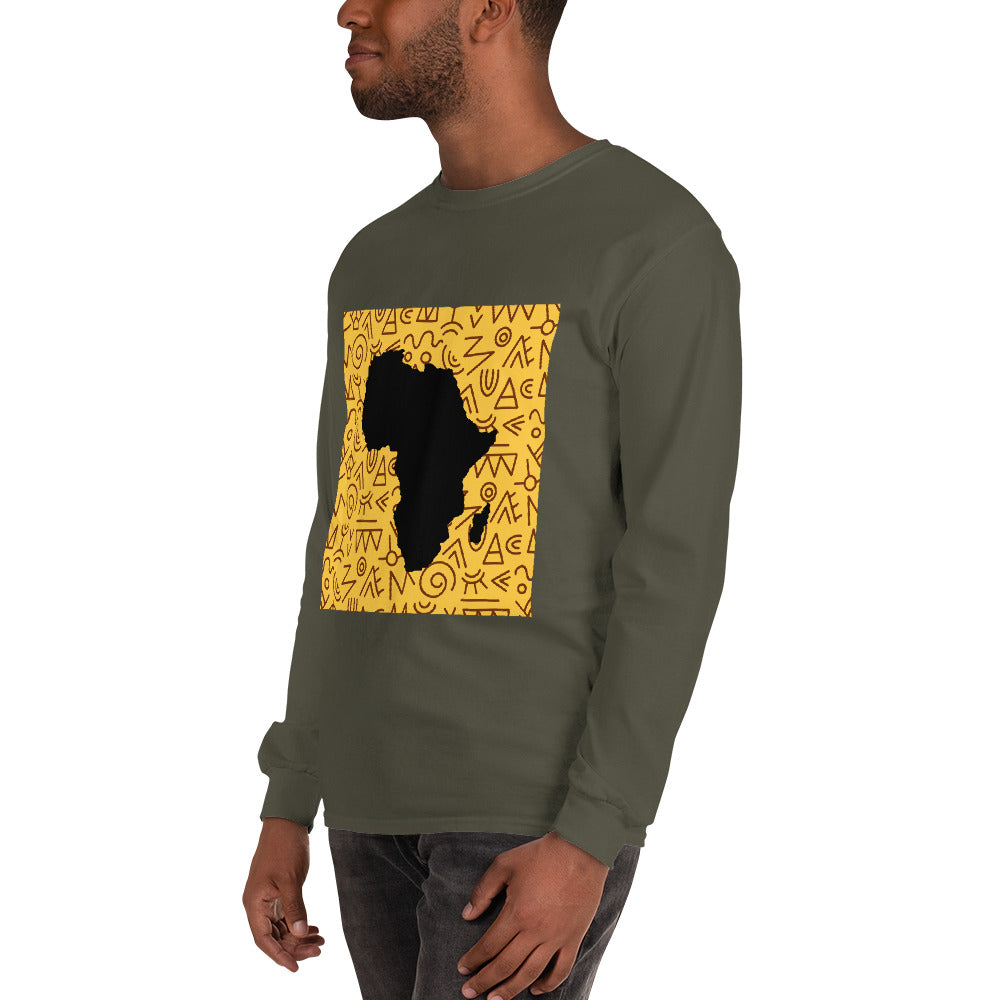 Trevor Tribal Africa Map Cotton Long-Sleeve Fall Tshirt