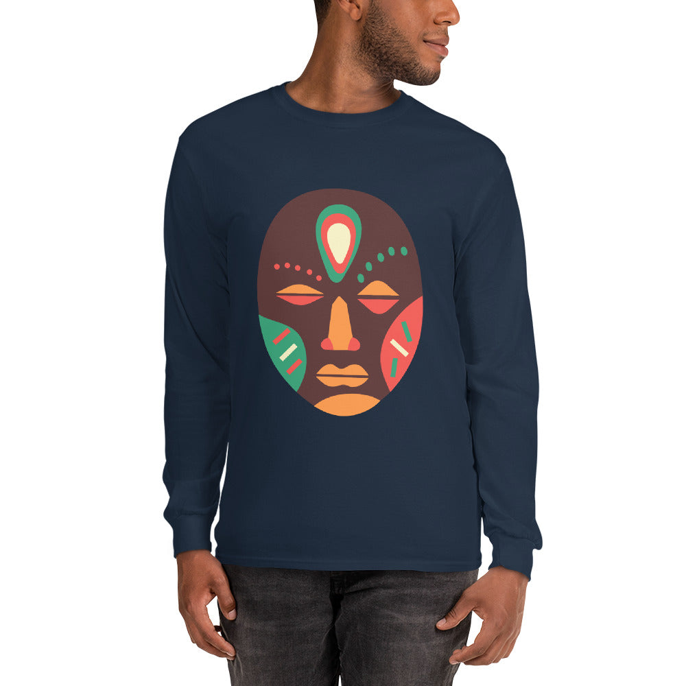 Ojuju Tribal Maskhead Longsleeve Cotton Fall Tshirt