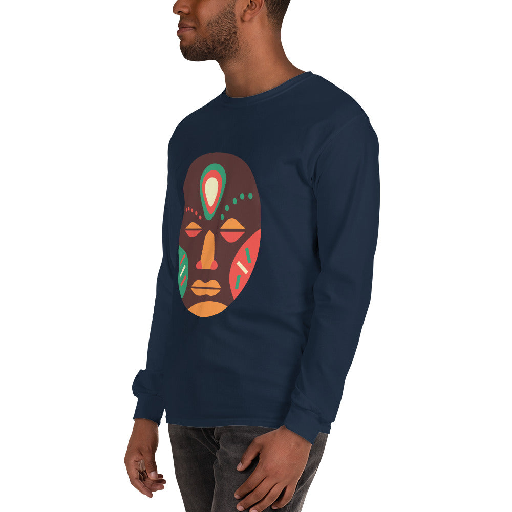 Ojuju Tribal Maskhead Longsleeve Cotton Fall Tshirt