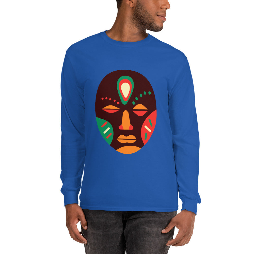 Ojuju Tribal Maskhead Longsleeve Cotton Fall Tshirt