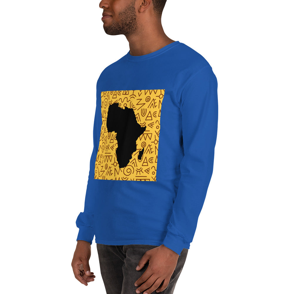 Trevor Tribal Africa Map Cotton Long-Sleeve Fall Tshirt