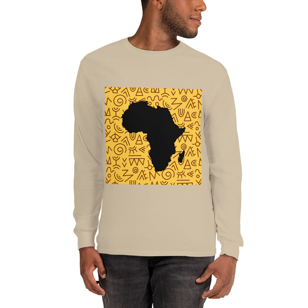 Trevor Tribal Africa Map Cotton Long-Sleeve Fall Tshirt