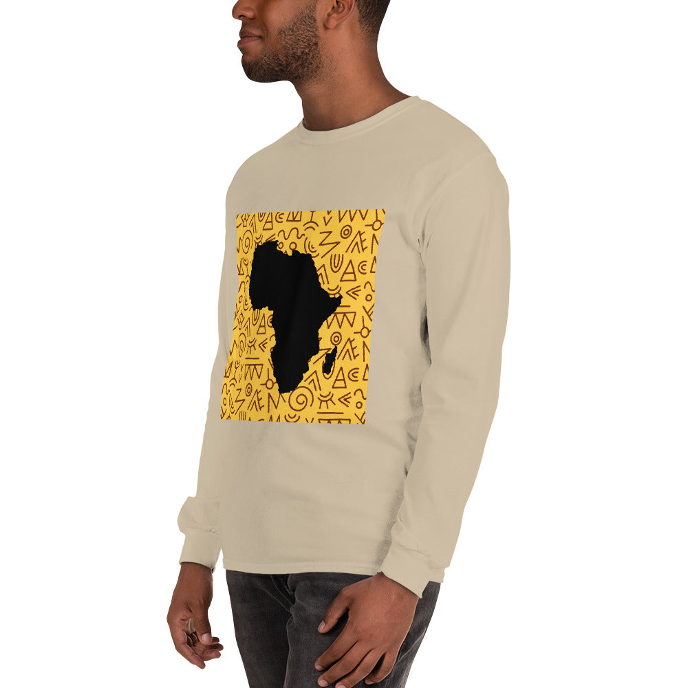 Trevor Tribal Africa Map Cotton Long-Sleeve Fall Tshirt