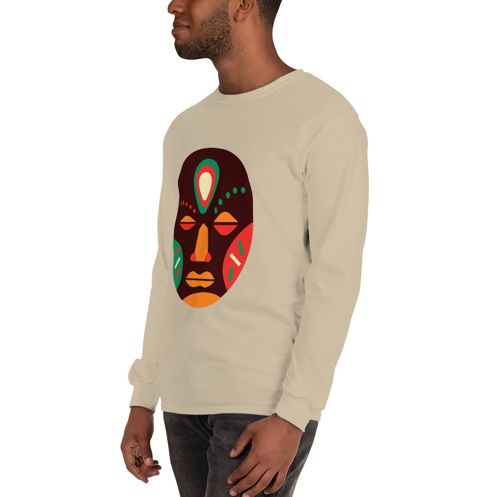 Ojuju Tribal Maskhead Longsleeve Cotton Fall Tshirt