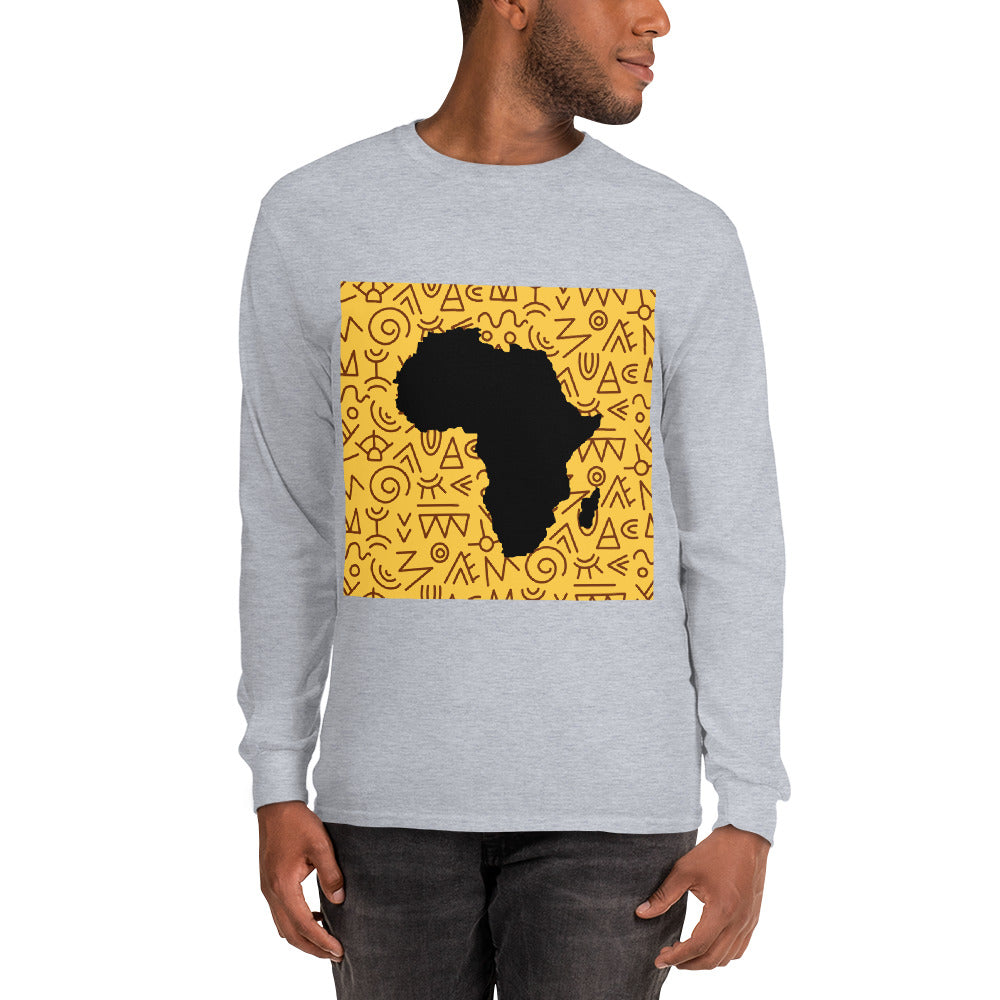 Trevor Tribal Africa Map Cotton Long-Sleeve Fall Tshirt