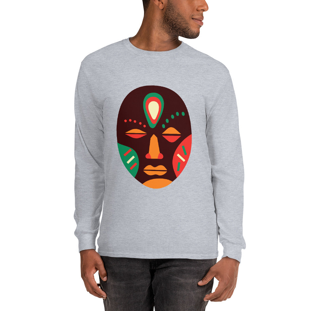 Ojuju Tribal Maskhead Longsleeve Cotton Fall Tshirt