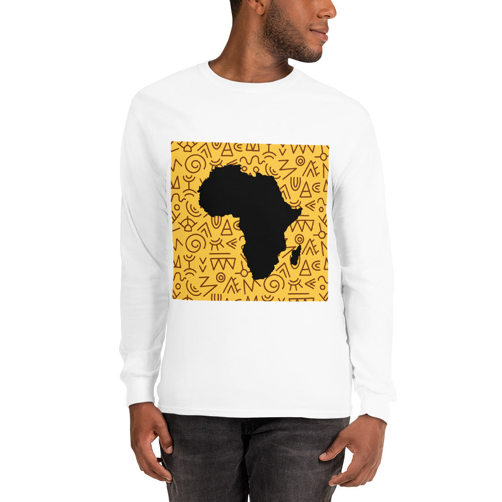 Trevor Tribal Africa Map Cotton Long-Sleeve Fall Tshirt