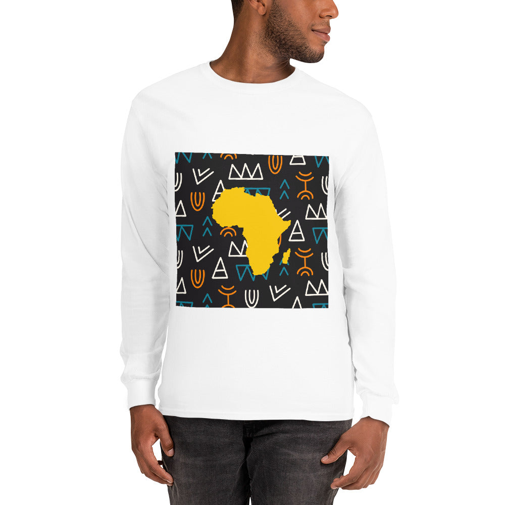 Virgil Tribal Africa Map Cotton Long-Sleeve Fall T-shirt