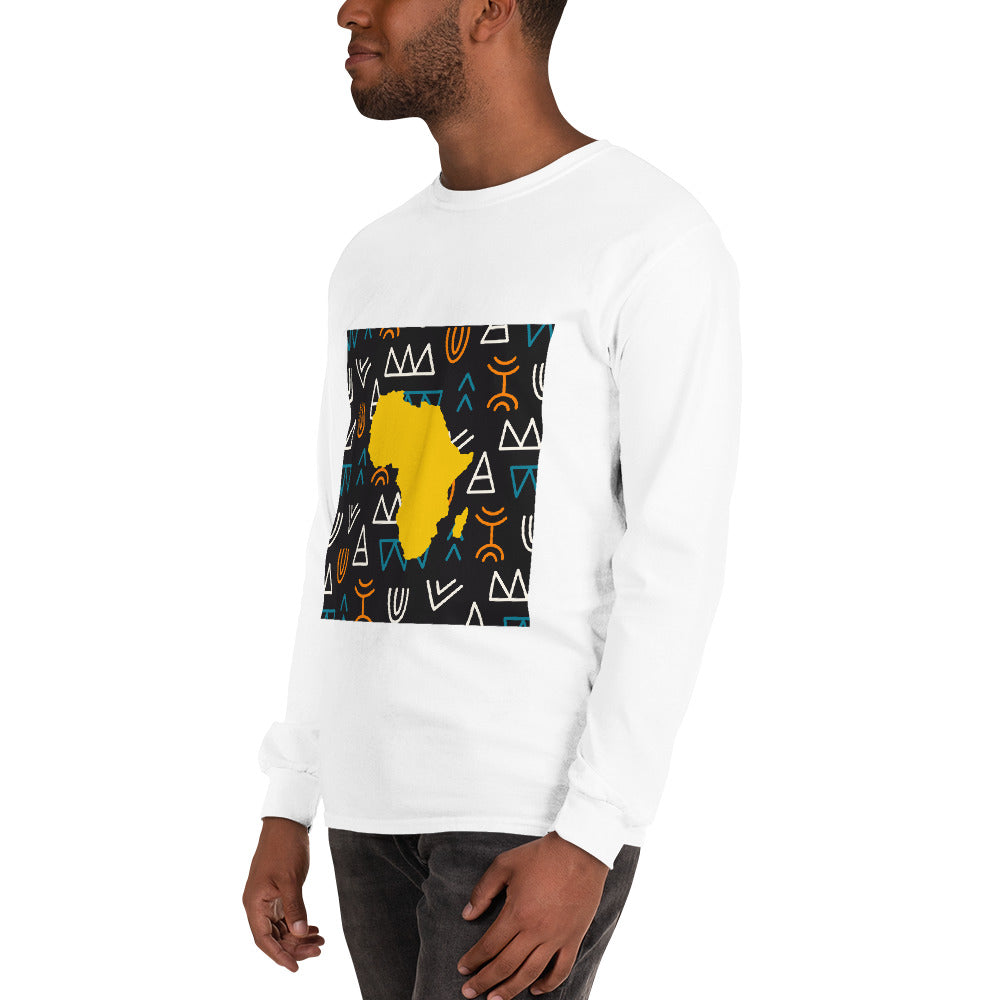 Virgil Tribal Africa Map Cotton Long-Sleeve Fall T-shirt