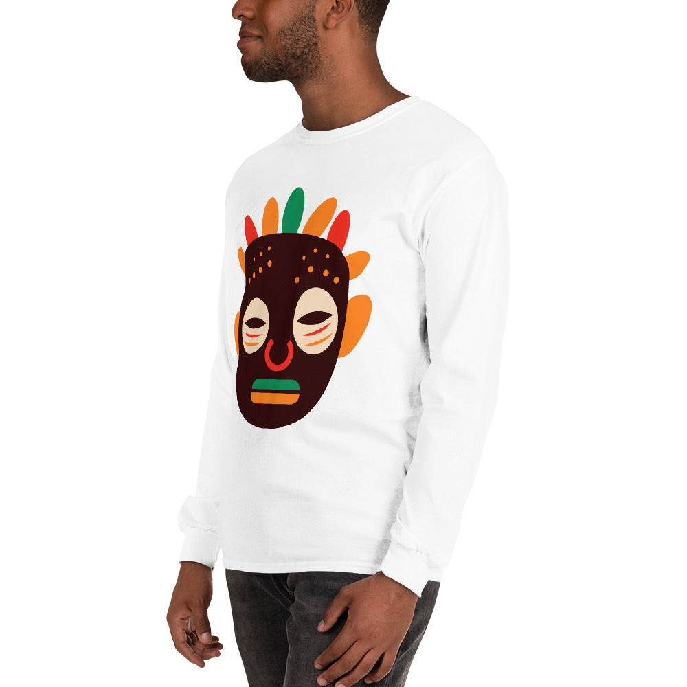 Woyo Tribal Maskhead Cotton Longsleeve Fall Tshirt