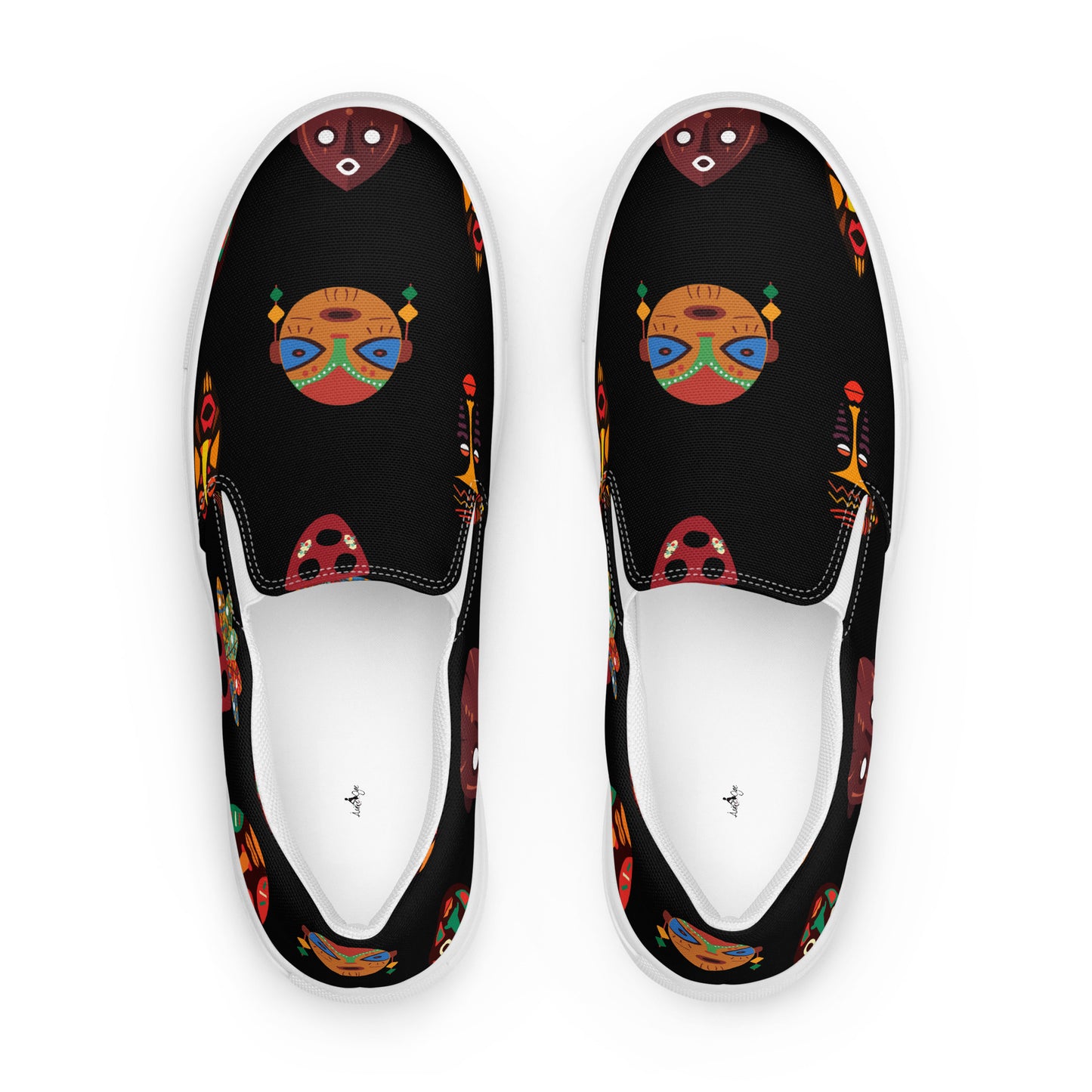 Chi Midnight Tribal Mask Men’s Slip-On Canvas Shoes