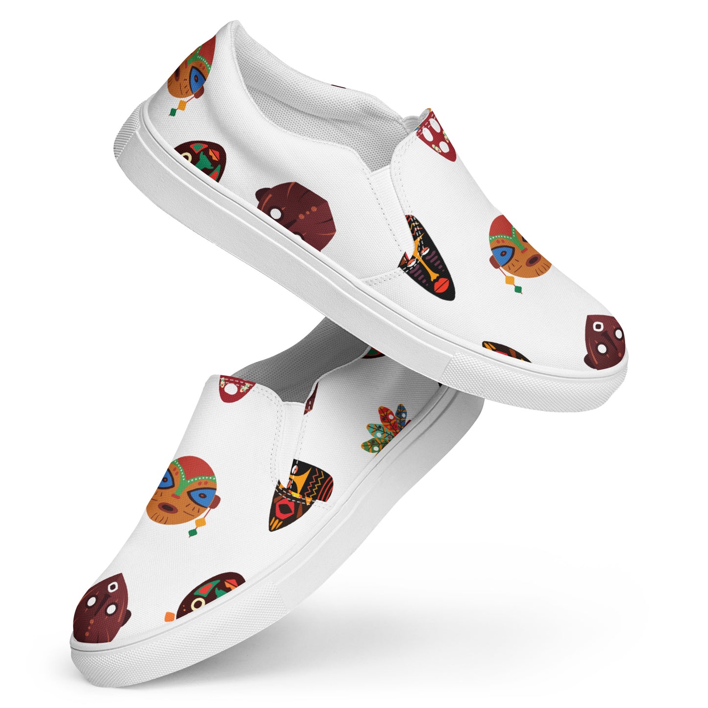 Chi Tribal Mask Men’s Slip-On Canvas Shoes