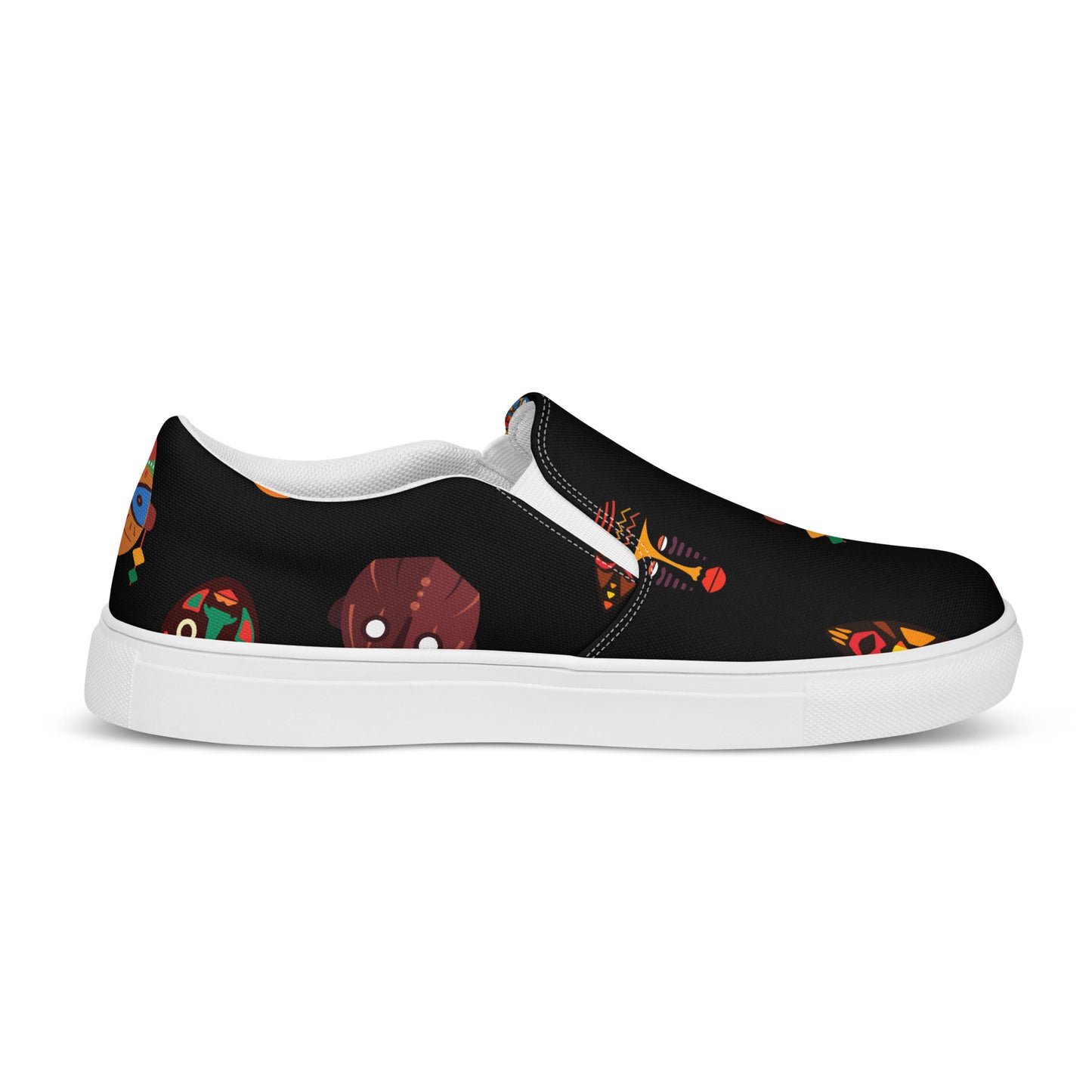 Chi Midnight Tribal Mask Men’s Slip-On Canvas Shoes