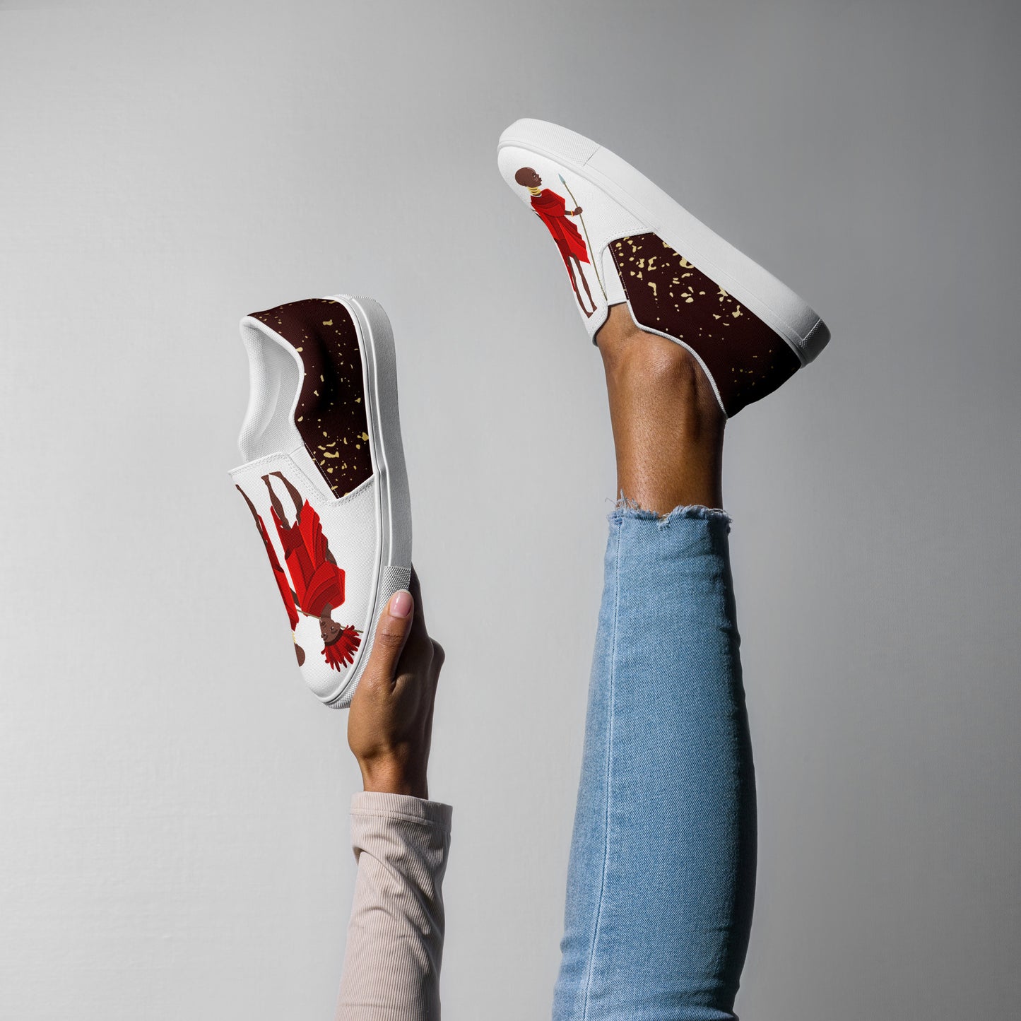 Agojie Burgundy Women’s Slip-On Canvas Shoes