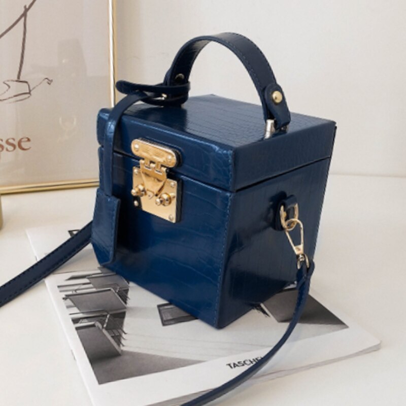 Small Box Bag PU Leather Handbag 2022 New Retro Small Square Bags Fashion Crossbody Bag Shoulder Bag