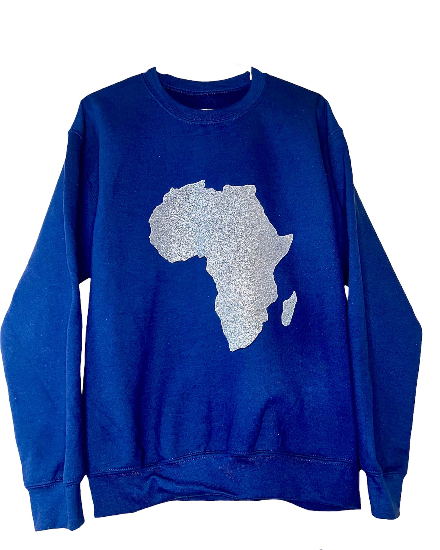 Long sleeve Sweatshirt with Silver African Map in Red and Blue