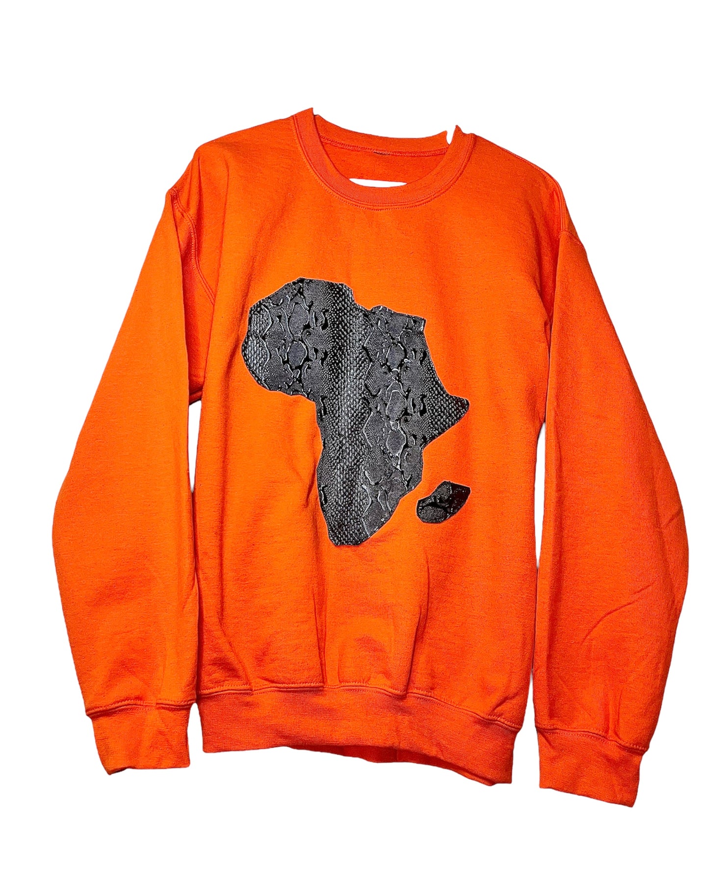 Orange Faux Alligator Skin Africa Map Unisex Sweatshirt