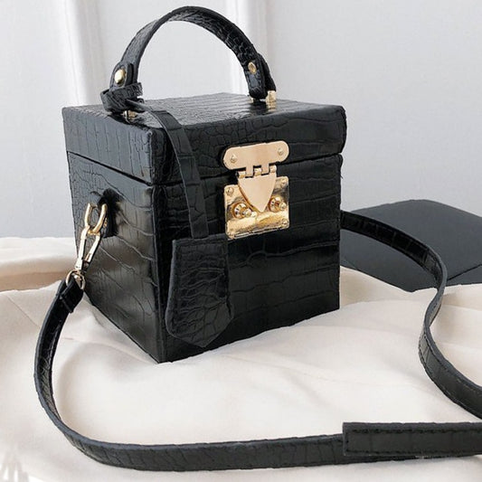 Small Box Bag PU Leather Handbag 2022 New Retro Small Square Bags Fashion Crossbody Bag Shoulder Bag