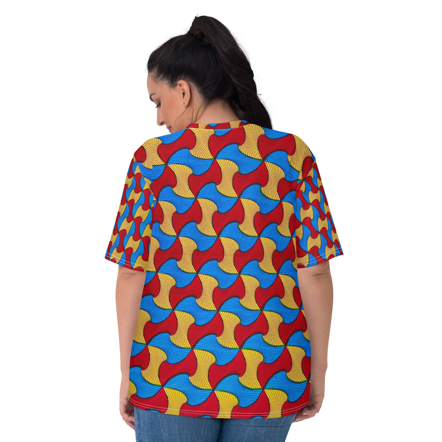 Santi African Print Short Sleeve Women's T-shirt