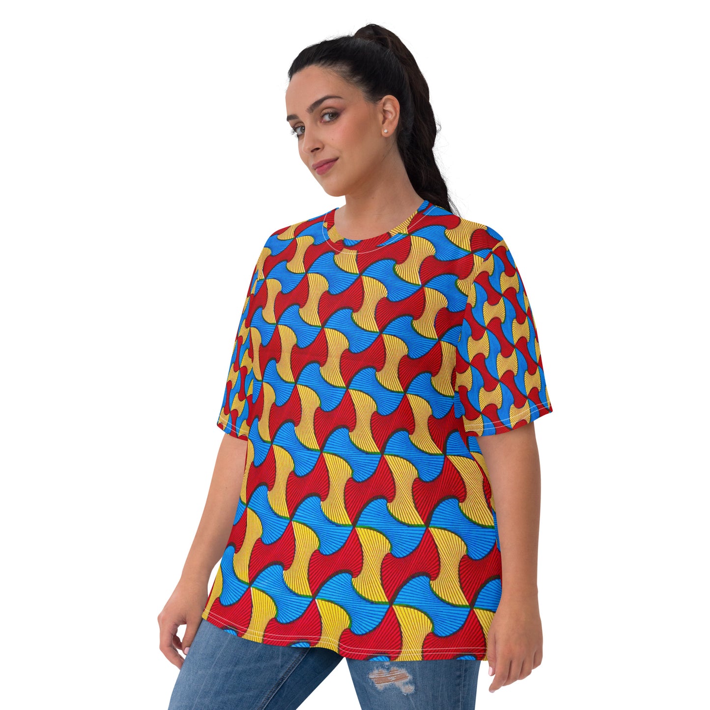 Santi African Print Short Sleeve Women's T-shirt