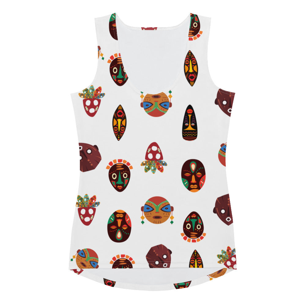 ChiTribal Mask Multi Face Tank Top