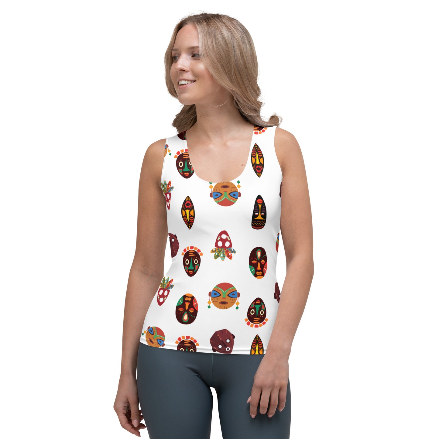 ChiTribal Mask Multi Face Tank Top