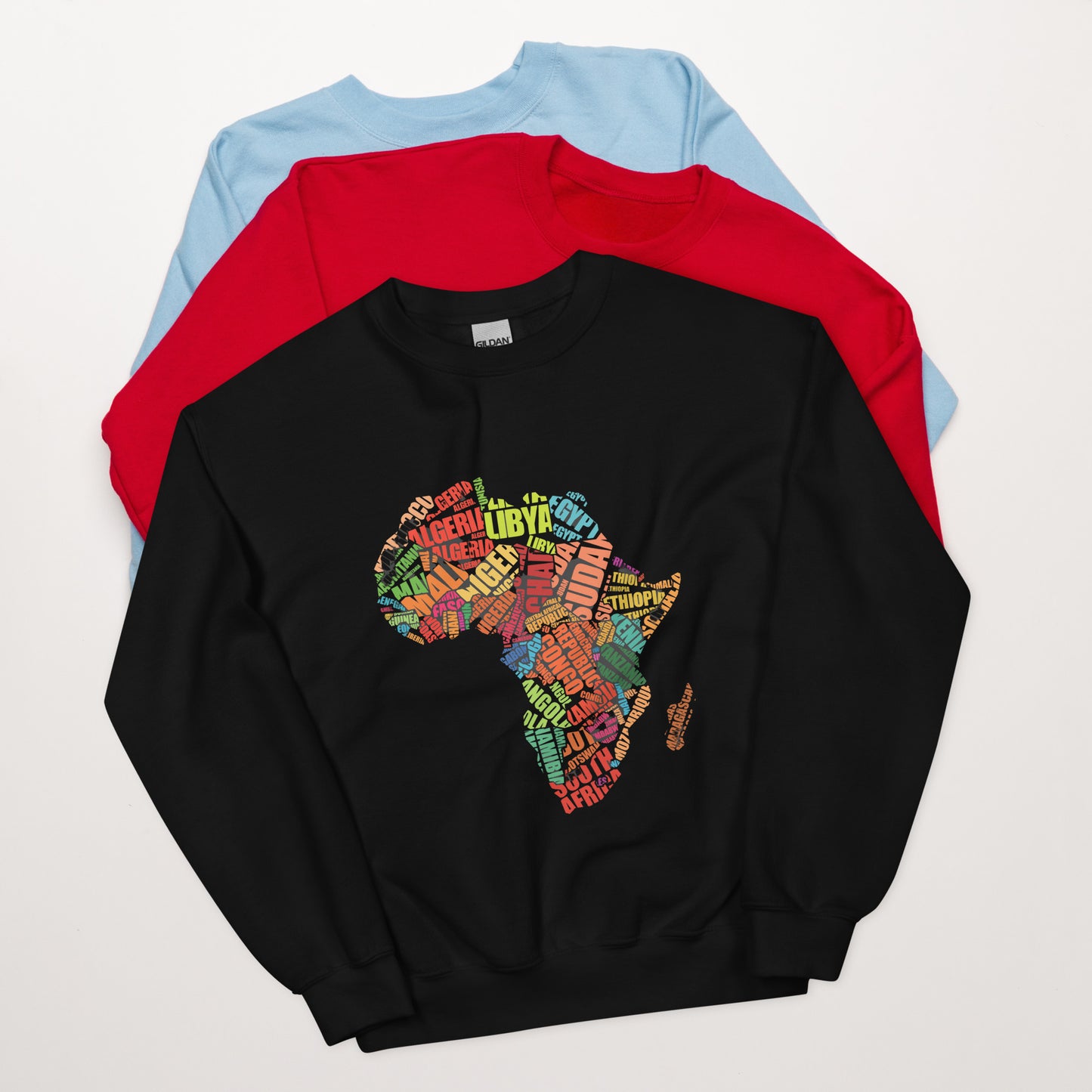 Afrika Country Names Africa Map Sweatshirt