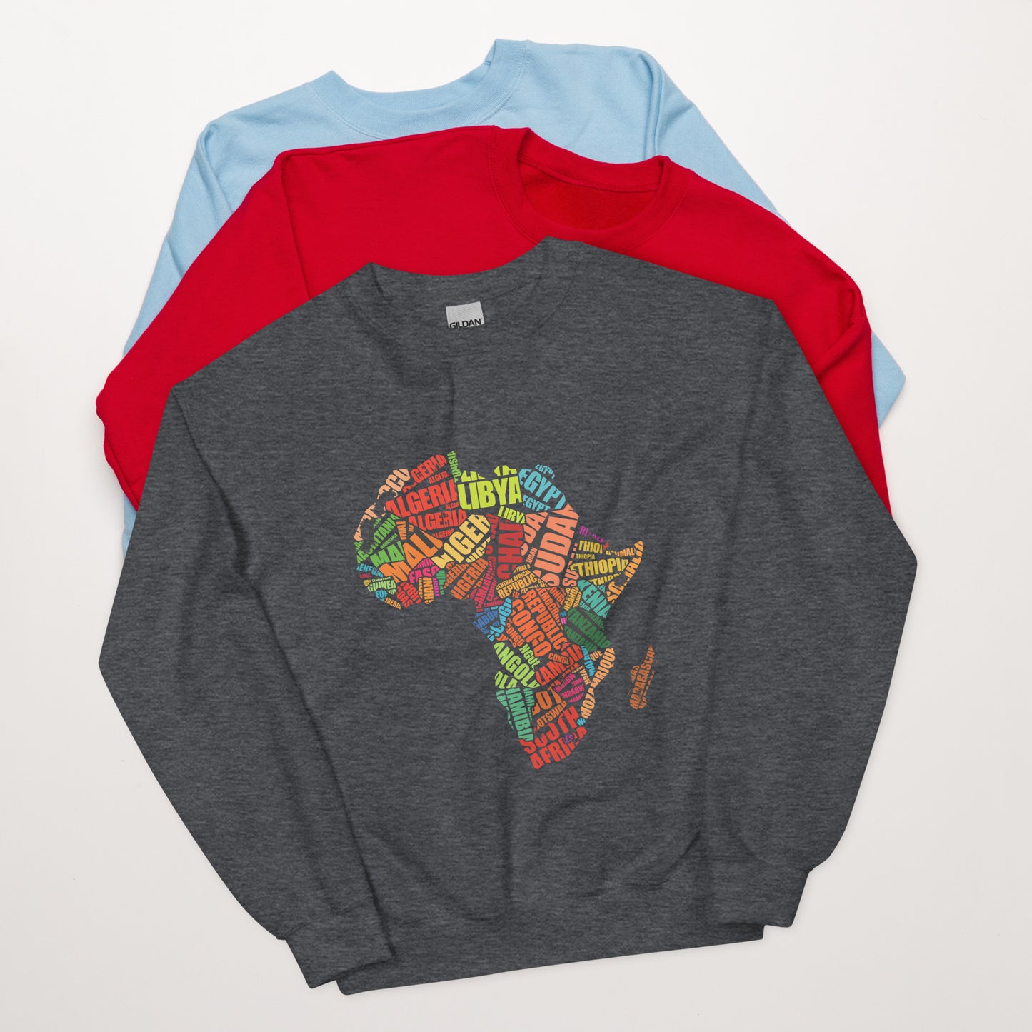 Afrika Country Names Africa Map Sweatshirt