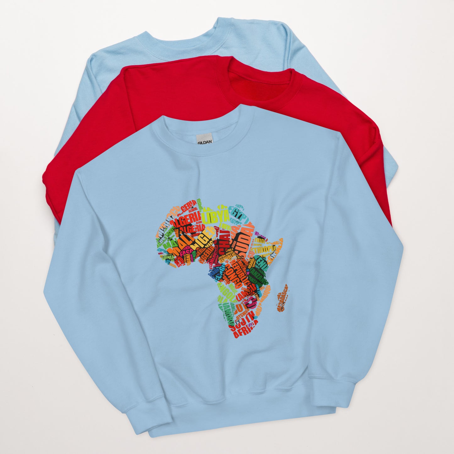 Afrika Country Names Africa Map Sweatshirt