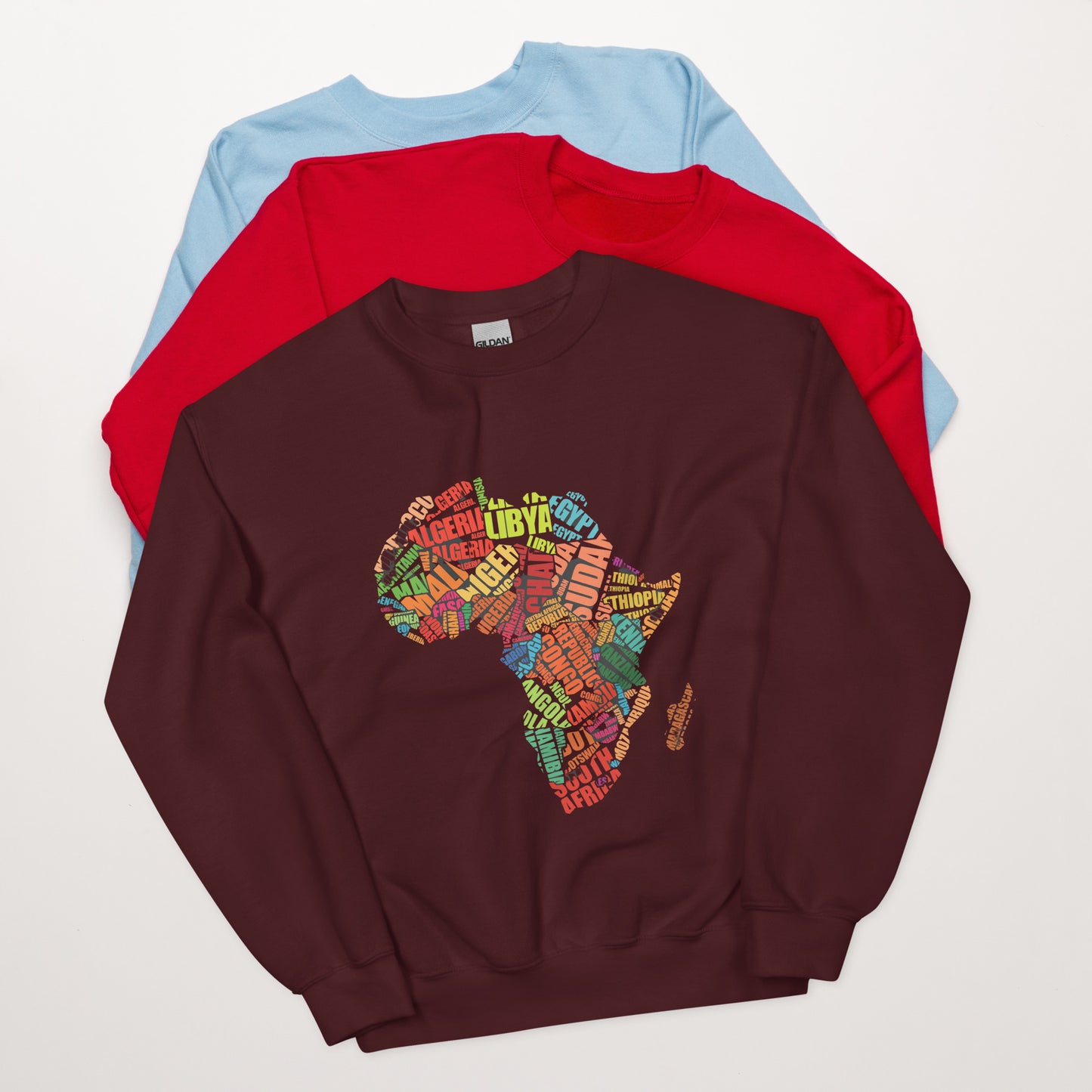 Afrika Country Names Africa Map Sweatshirt