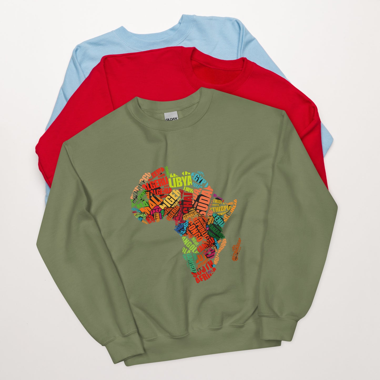 Afrika Country Names Africa Map Sweatshirt