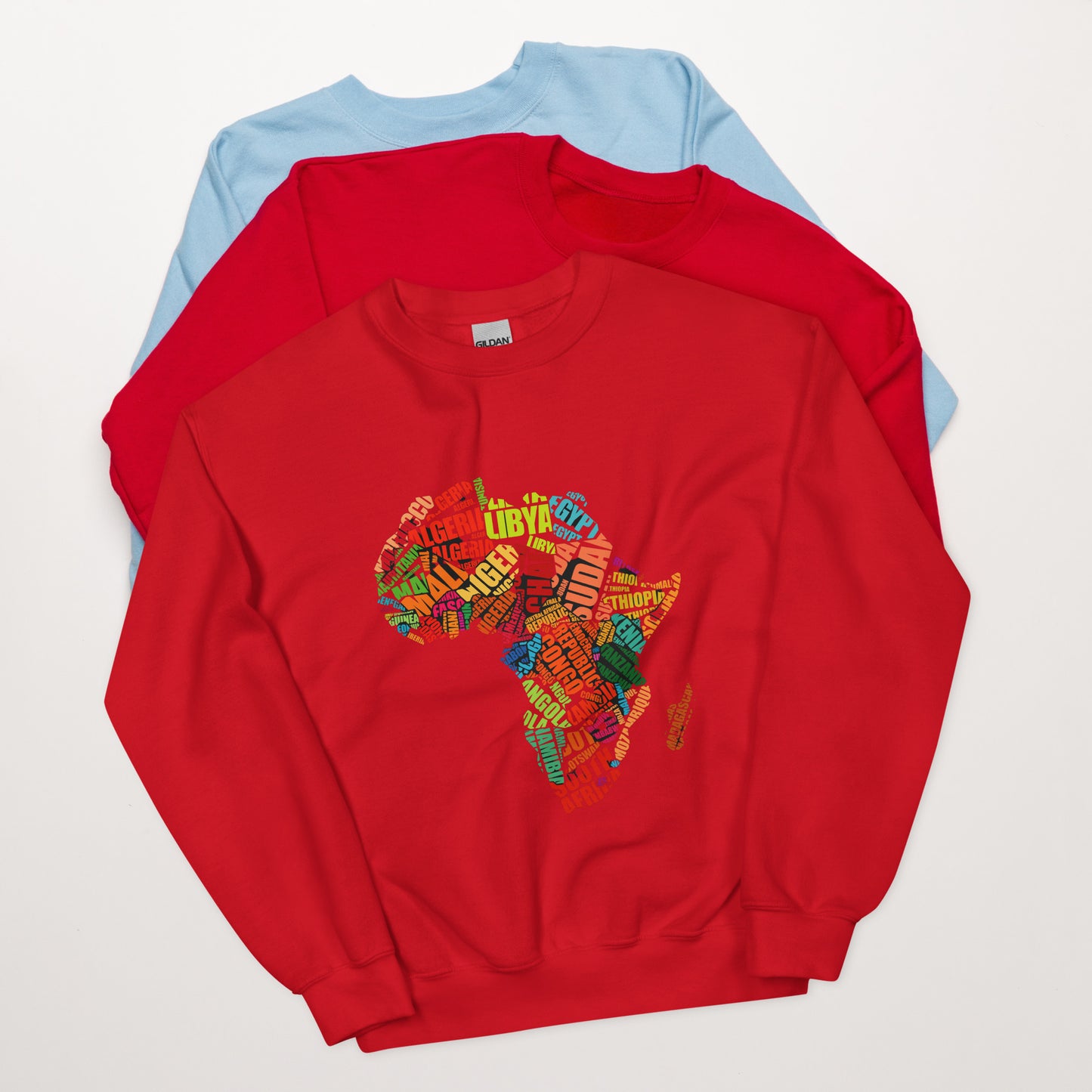 Afrika Country Names Africa Map Sweatshirt