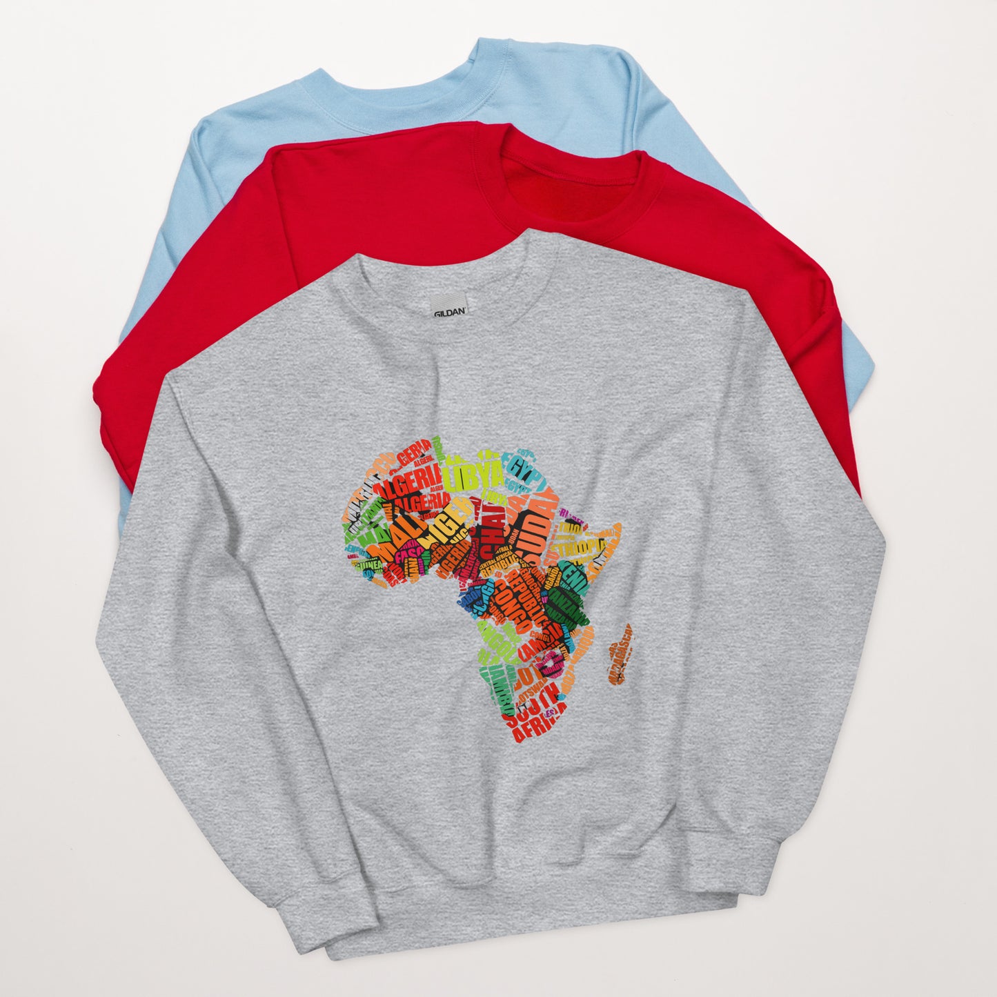 Afrika Country Names Africa Map Sweatshirt