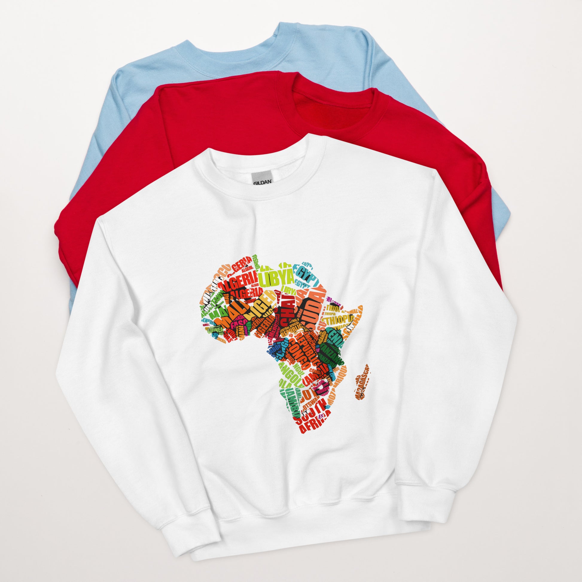 Afrika Country Names Africa Map Sweatshirt