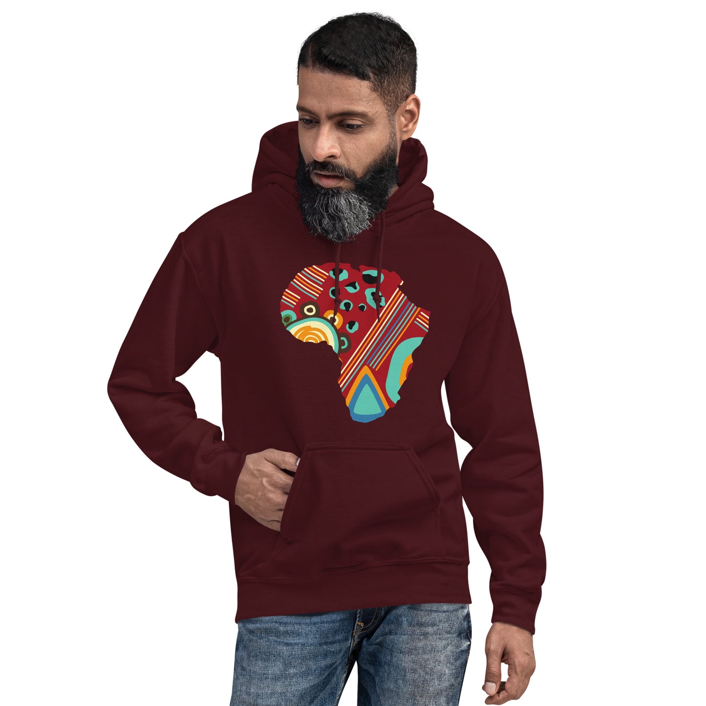 Aiyden Multi-Colour Africa Map Hoodie