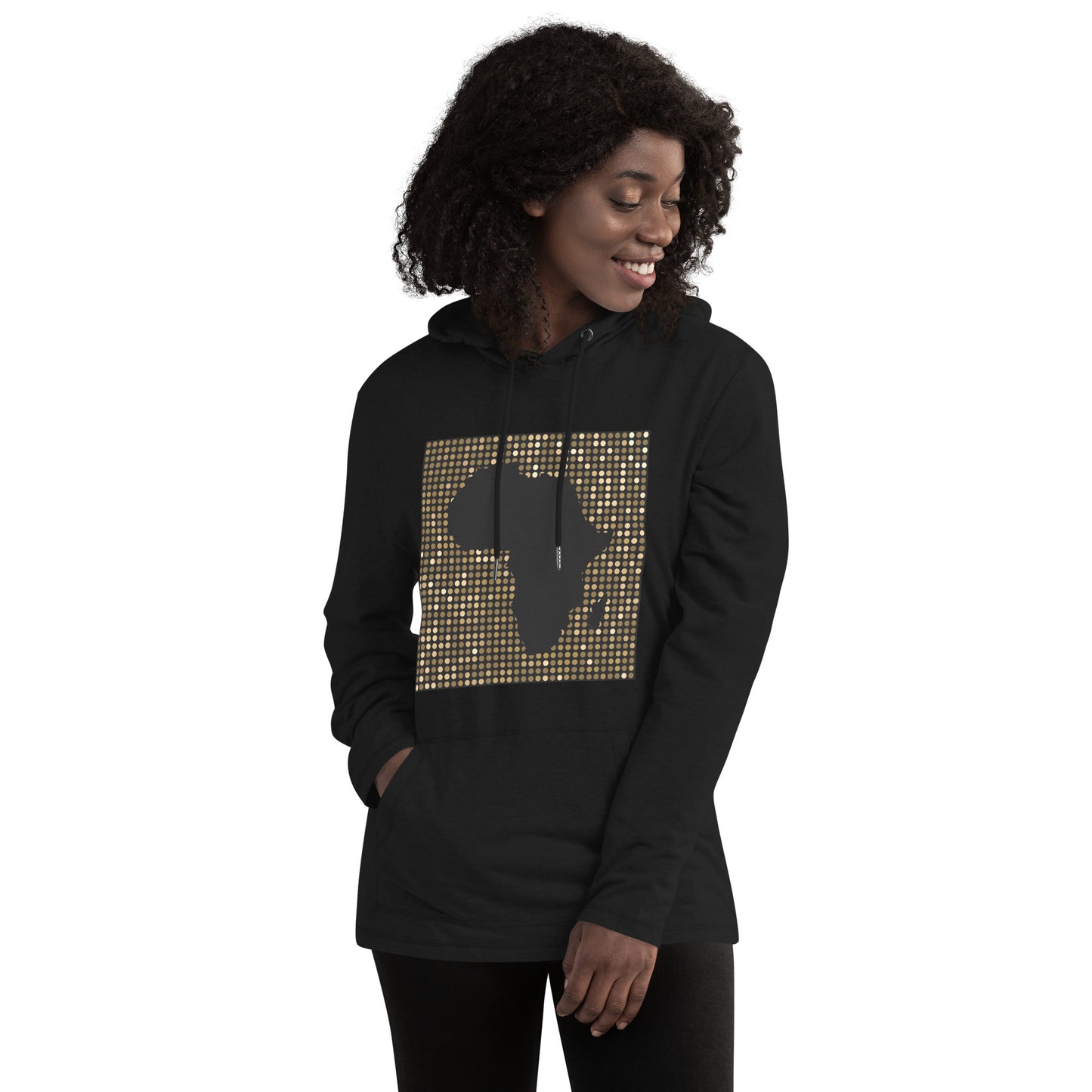 Nubia Gold Square Africa Map Light Weight Hoodie