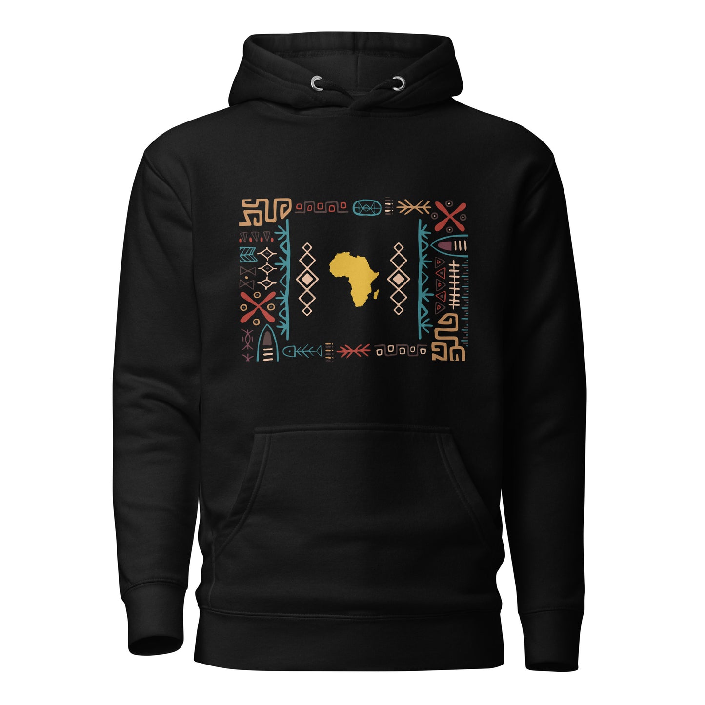 Sika Tribal Bars Gold Africa Map Hoodie