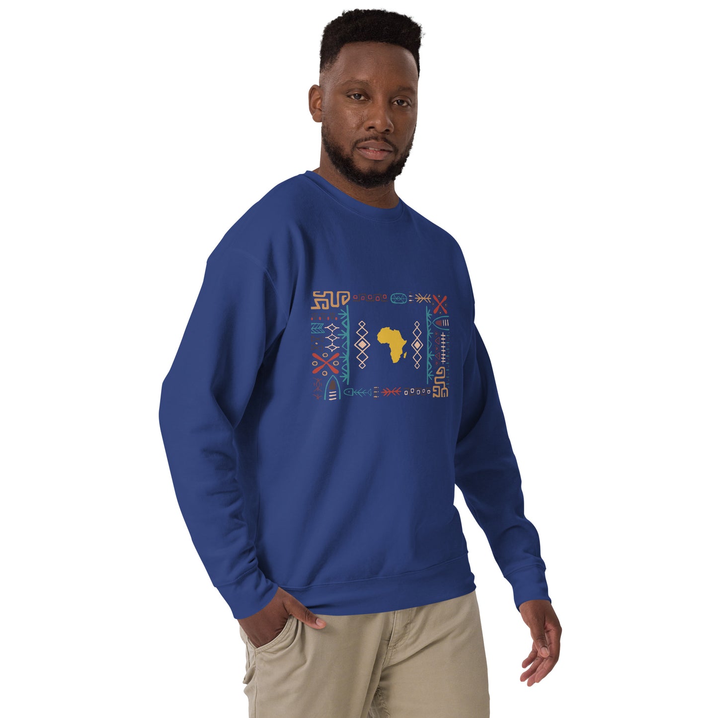 Sika Tribal Bars Gold Africa Map Sweatshirt