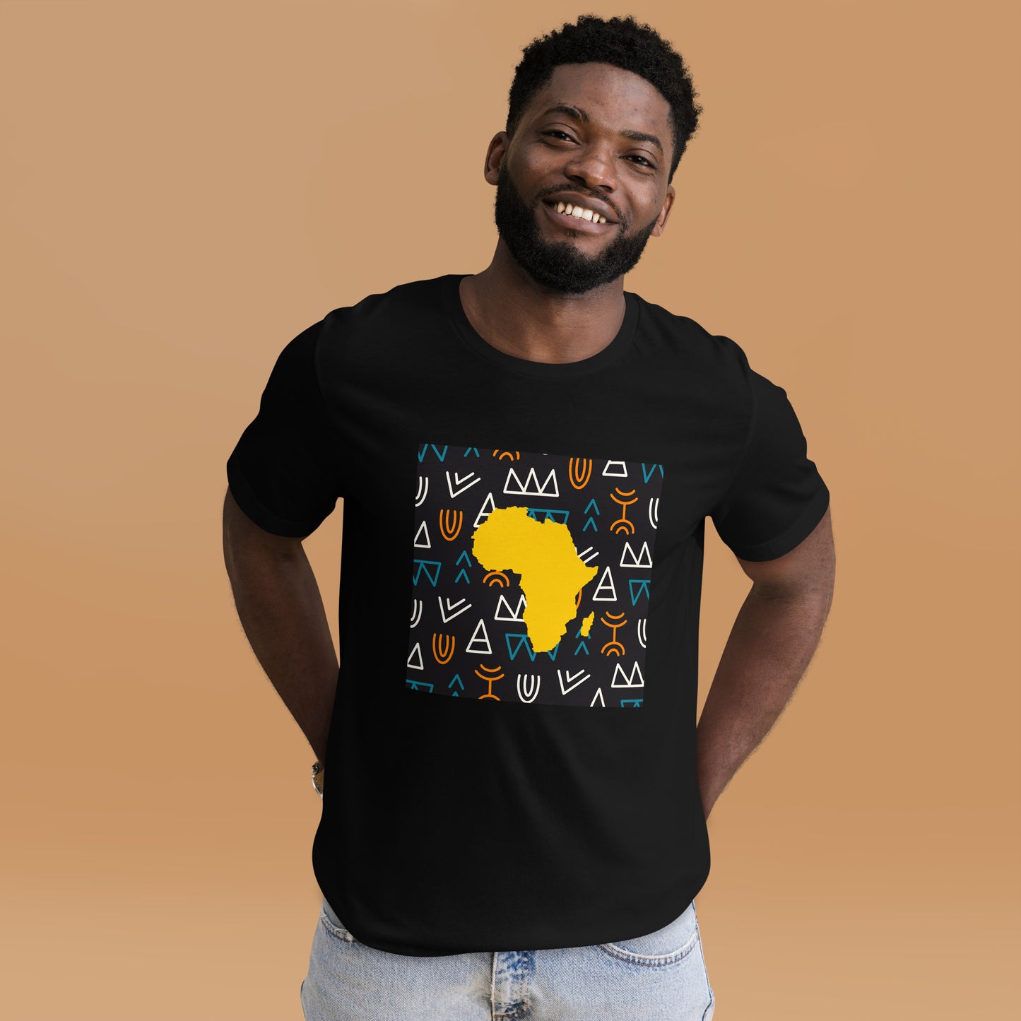 Virgil Tribal Africa Map Cotton Short Sleeve Unisex T-shirt