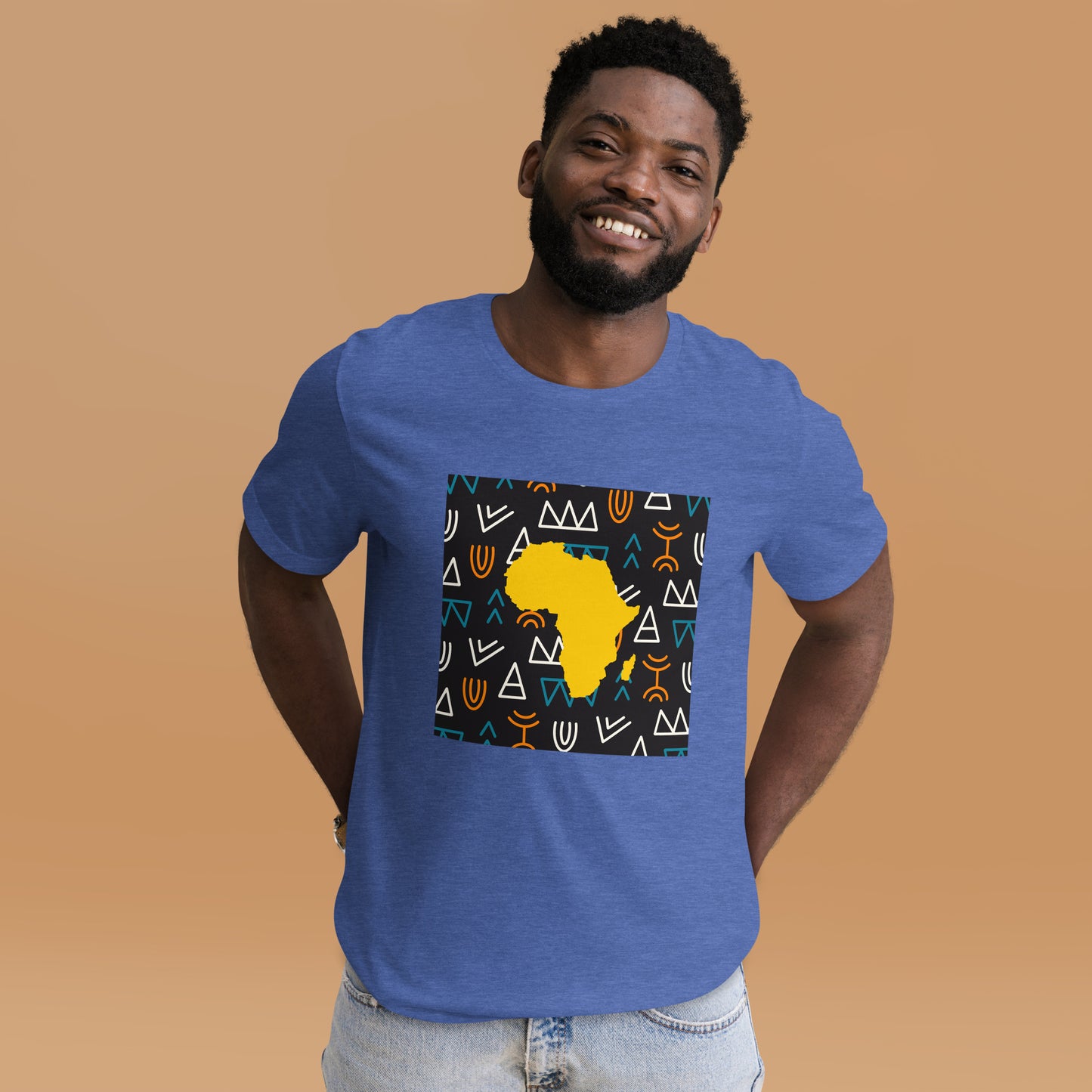 Virgil Tribal Africa Map Cotton Short Sleeve Unisex T-shirt