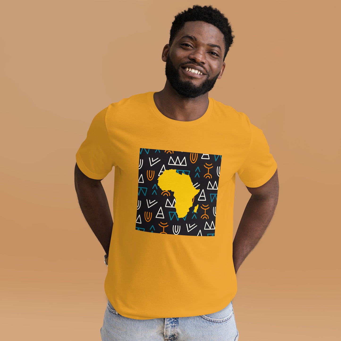 Virgil Tribal Africa Map Cotton Short Sleeve Unisex T-shirt