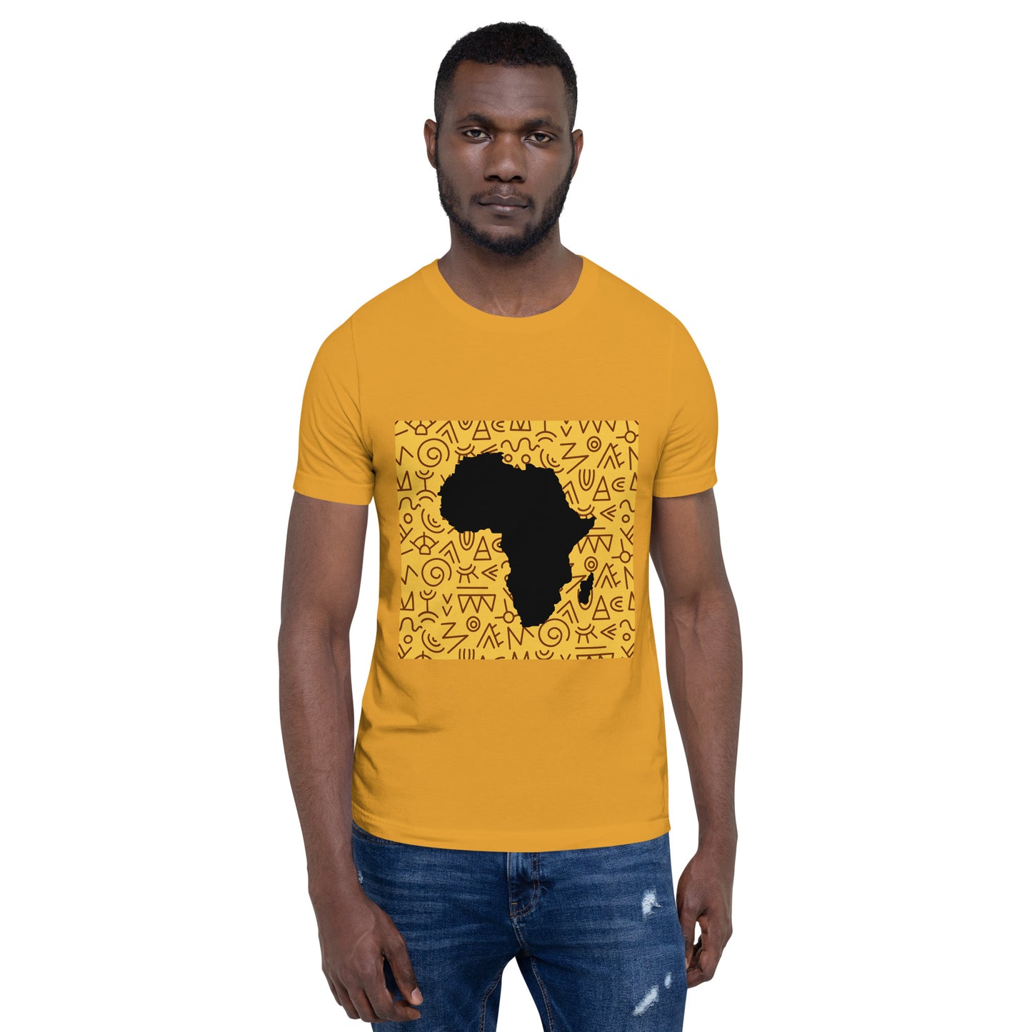 Trevor Tribal Africa Map Cotton Short Sleeve Unisex T-shirt
