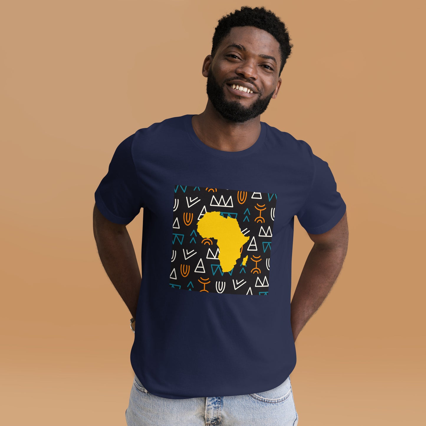 Virgil Tribal Africa Map Cotton Short Sleeve Unisex T-shirt