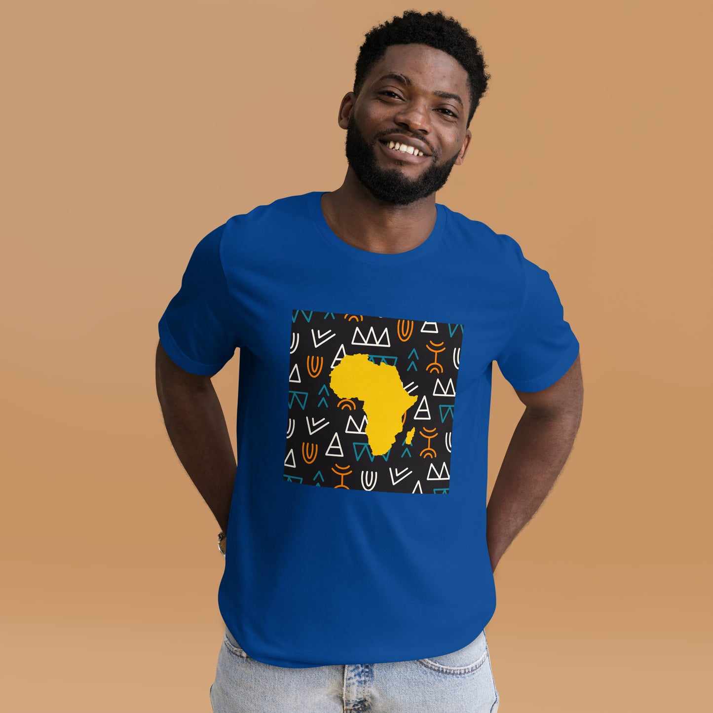 Virgil Tribal Africa Map Cotton Short Sleeve Unisex T-shirt
