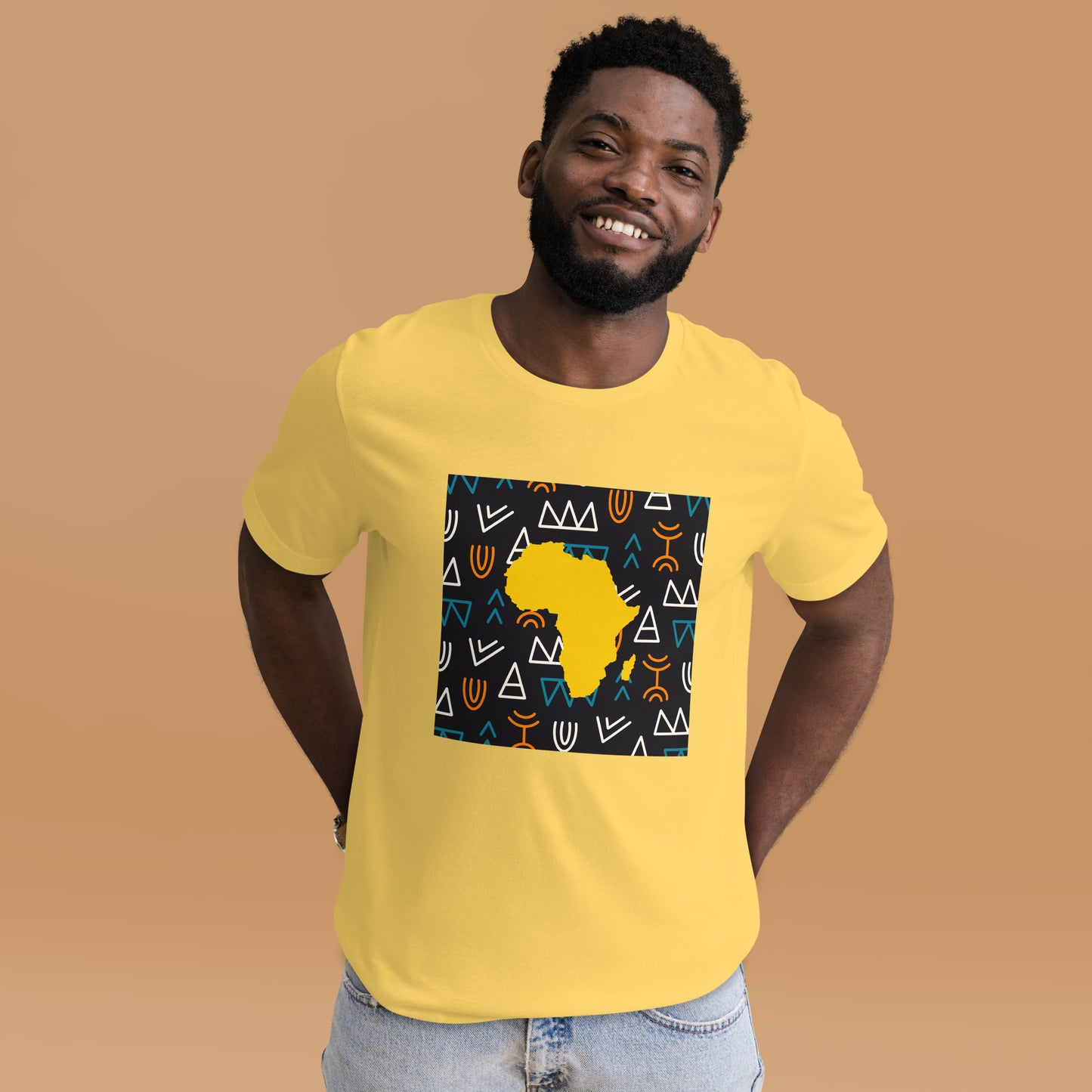 Virgil Tribal Africa Map Cotton Short Sleeve Unisex T-shirt