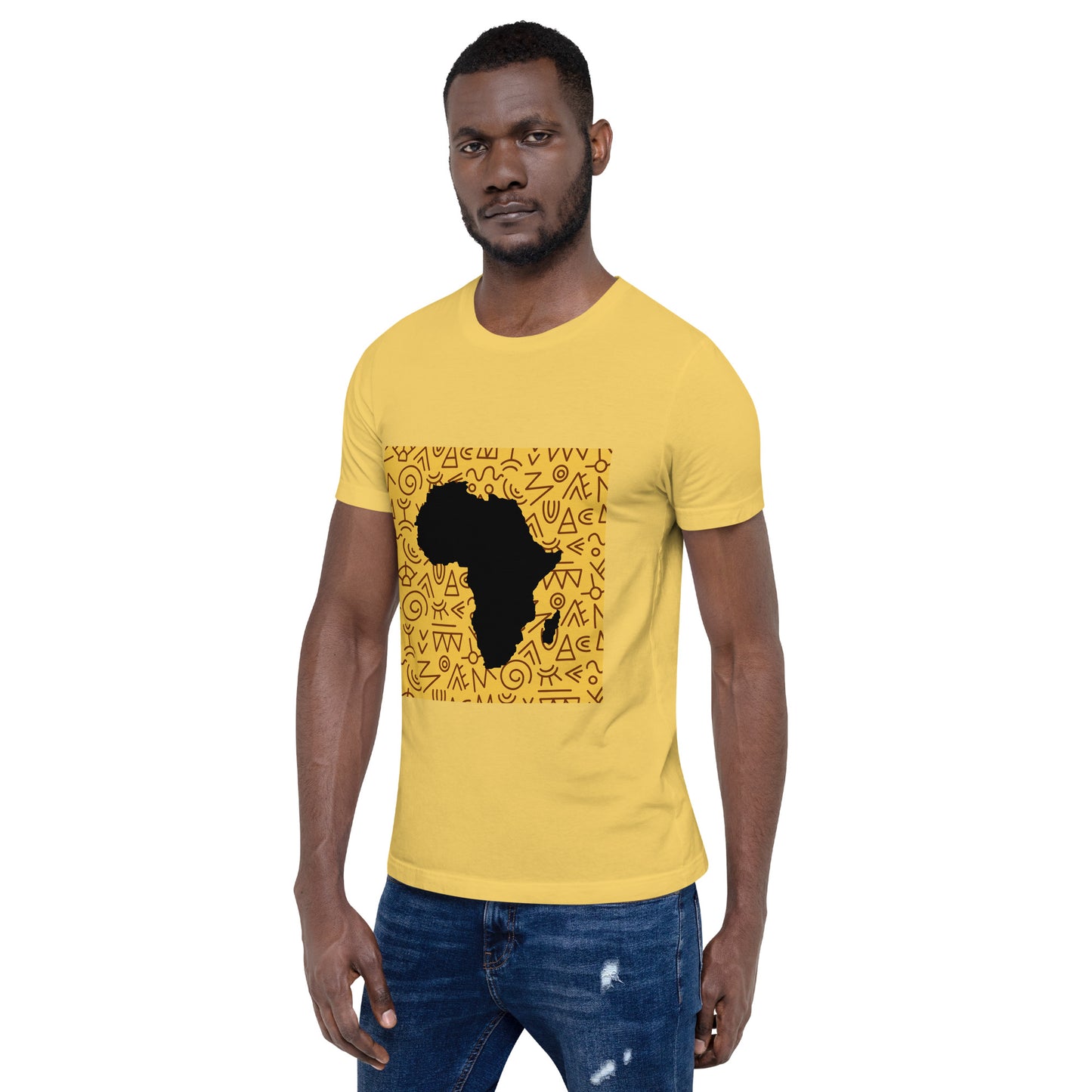 Trevor Tribal Africa Map Cotton Short Sleeve Unisex T-shirt